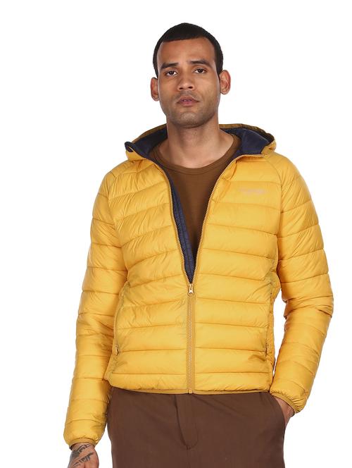 yellow solid quilted jacket - 18068687 - Very Small Image - 1