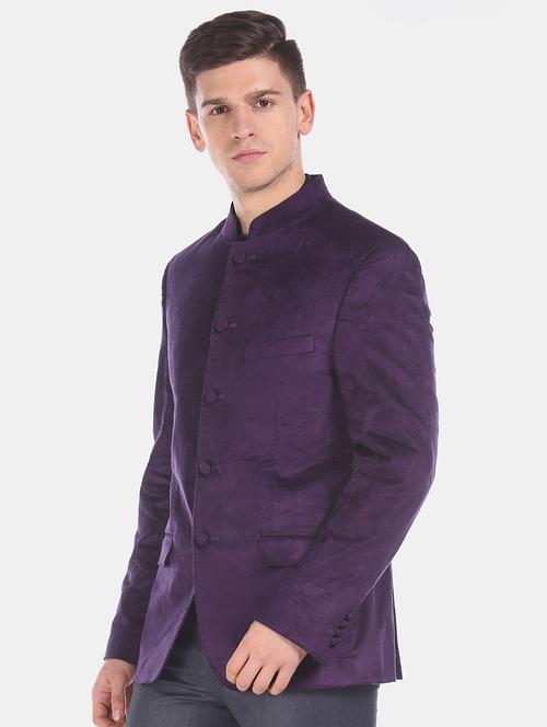 purple color men's blazer - 18068719 - Very Small Image - 1