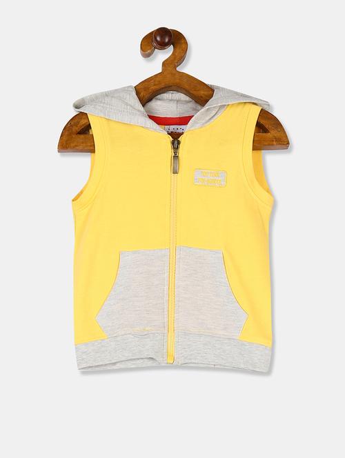 yellow color block blend sweatshirt - 18068814 - Very Small Image - 1