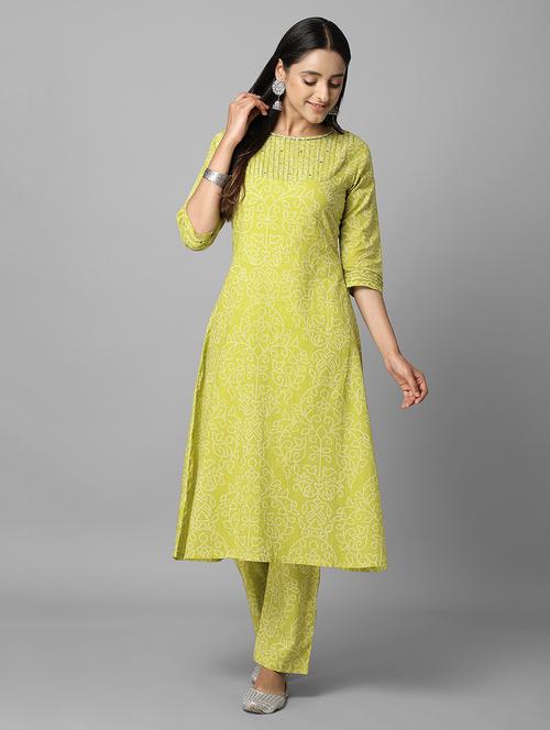 yellow cotton kurta palazzo set - 18069104 - Very Small Image - 1