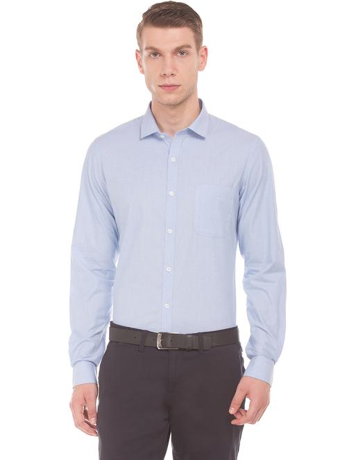 light blue solid formal shirt - 18069184 - Very Small Image - 1