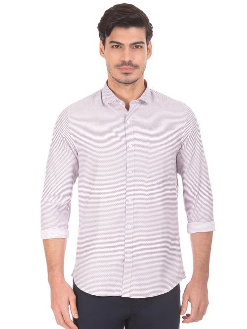 lavender printed formal shirt - 18069231 - Very Small Image - 1