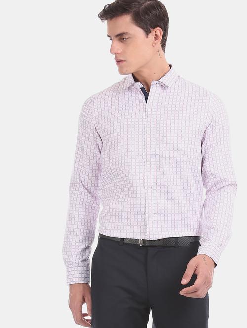 white checkered formal shirt - 18069305 - Very Small Image - 1