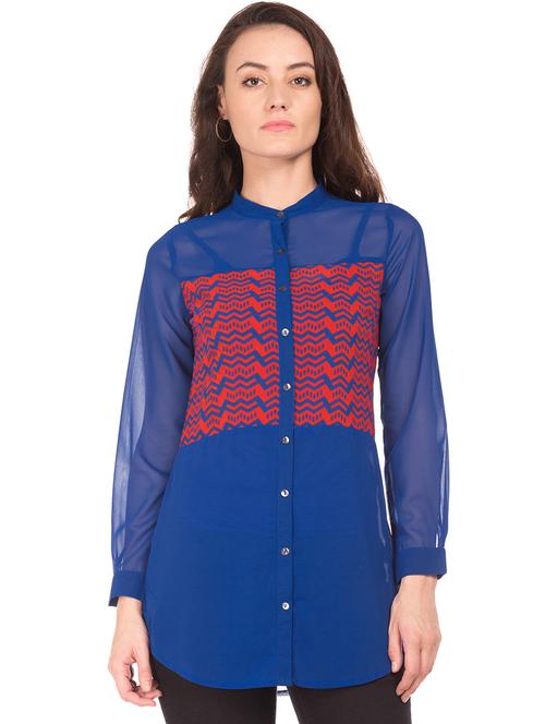 printed panel regular shirt - 18069407 - Very Small Image - 1
