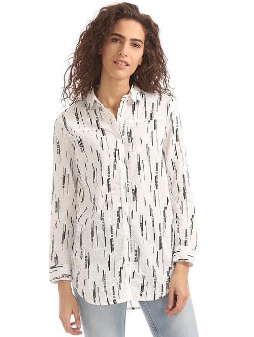 long sleeves printed shirt - 18069468 - Very Small Image - 1