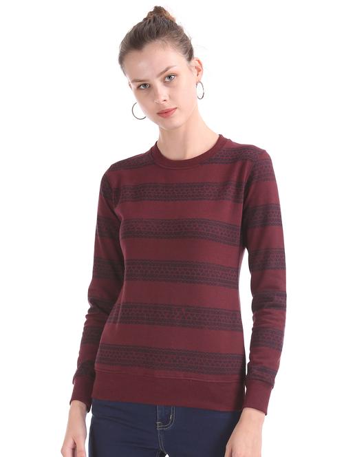 round neck striped sweatshirt - 18069493 - Very Small Image - 1