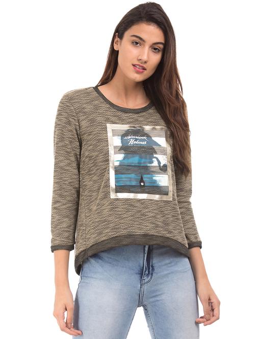 beige polyester sweatshirt - 18069515 - Very Small Image - 1