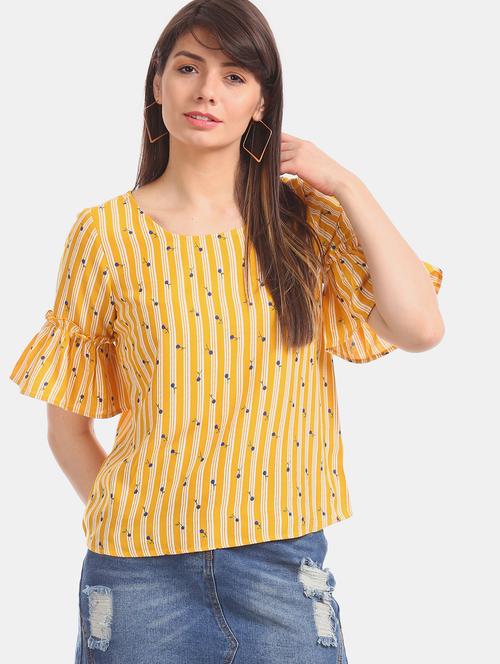 women's straight round neck top - 18069549 - Very Small Image - 1