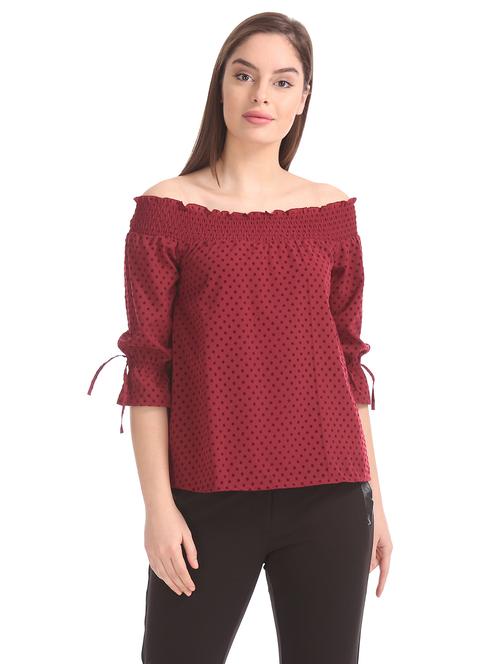 red polyester regular top - 18069616 - Very Small Image - 1