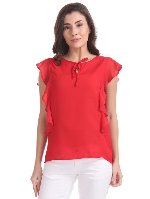 red polyester regular top - 18069650 - Very Small Image - 1
