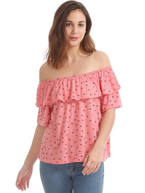 off shoulder printed top - 18069694 - Very Small Image - 1