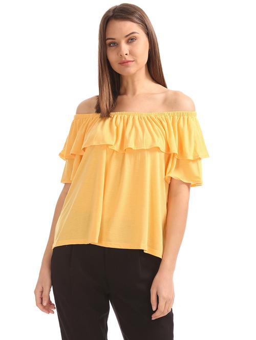 off shoulder printed top - 18069695 - Very Small Image - 1