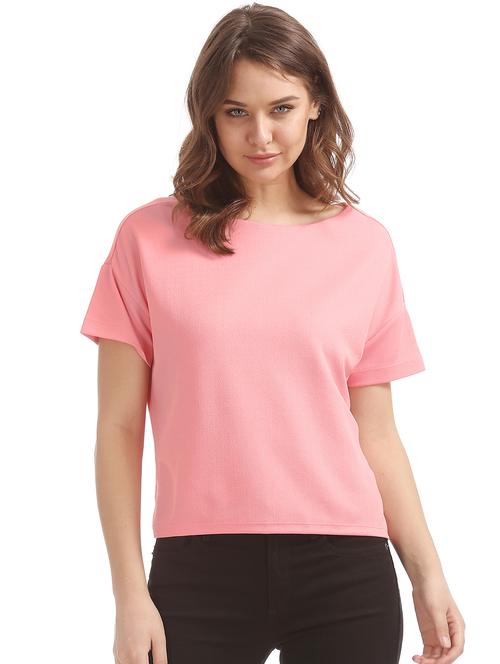 lace up back solid top - 18069724 - Very Small Image - 1