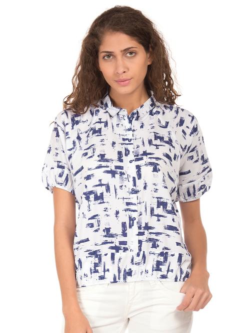 mandarin neck checkered top - 18069756 - Very Small Image - 1