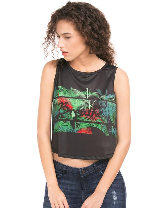 black polyester regular top - 18069823 - Very Small Image - 1