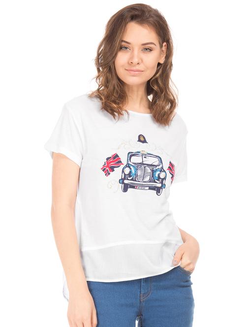 white viscose regular top - 18069826 - Very Small Image - 1