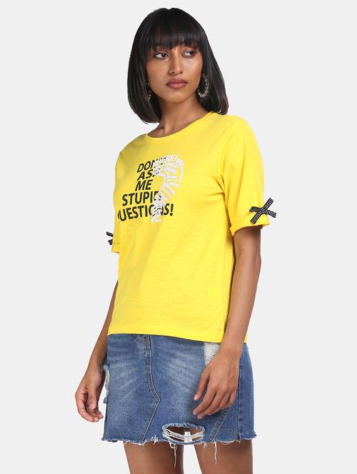 yellow cotton regular top - 18069876 - Very Small Image - 1