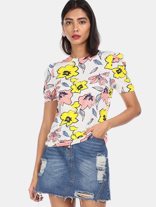 yellow cotton regular top - 18069878 - Very Small Image - 1