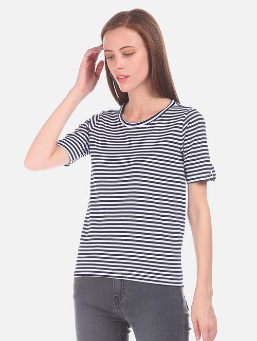navy blue cotton regular top - 18069879 - Very Small Image - 1