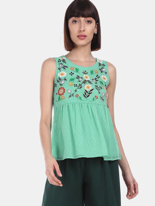 green polyester regular top - 18069884 - Very Small Image - 1