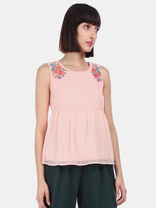 pink polyester regular top - 18069885 - Very Small Image - 1
