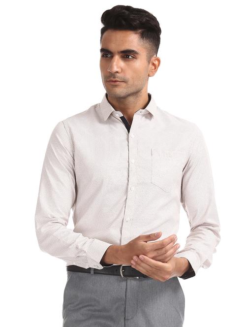 white printed formal shirt - 18070668 - Very Small Image - 1