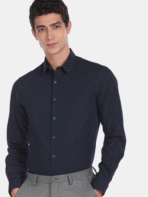 teal printed formal shirt - 18070719 - Very Small Image - 1