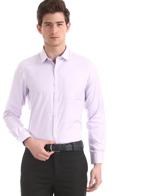 lavender solid formal shirt - 18070724 - Very Small Image - 1