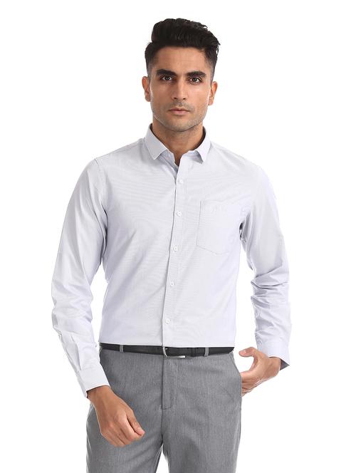 lavender solid formal shirt - 18070726 - Very Small Image - 1