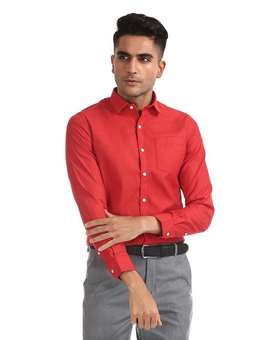 red solid formal shirt - 18070740 - Very Small Image - 1