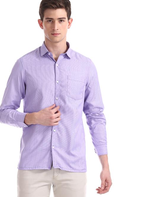 purple printed formal shirt - 18070754 - Very Small Image - 1
