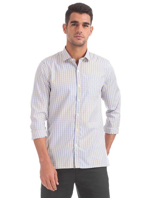 white checkered formal shirt - 18070789 - Very Small Image - 1