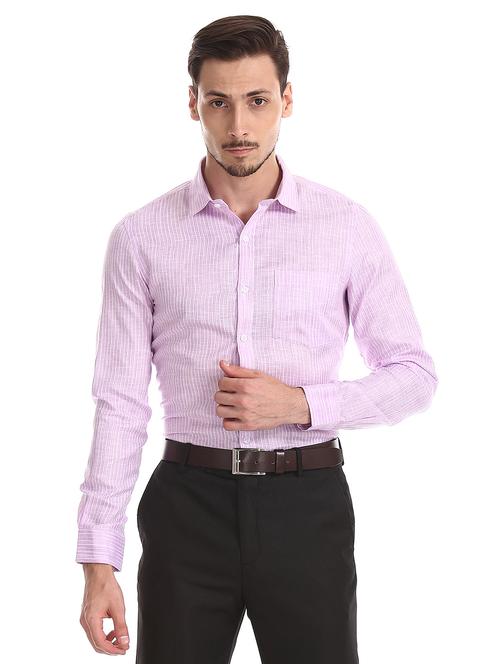 pink striped formal shirt - 18070812 - Very Small Image - 1