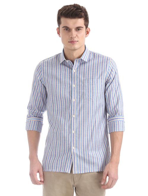 blue striped formal shirt - 18070830 - Very Small Image - 1