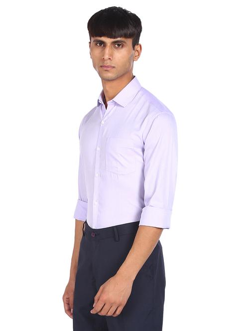 lavender solid formal shirt - 18070853 - Very Small Image - 1