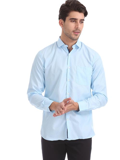 light blue solid formal shirt - 18070867 - Very Small Image - 1