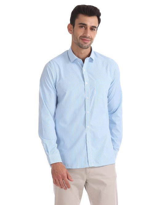 blue checkered formal shirt - 18070880 - Very Small Image - 1