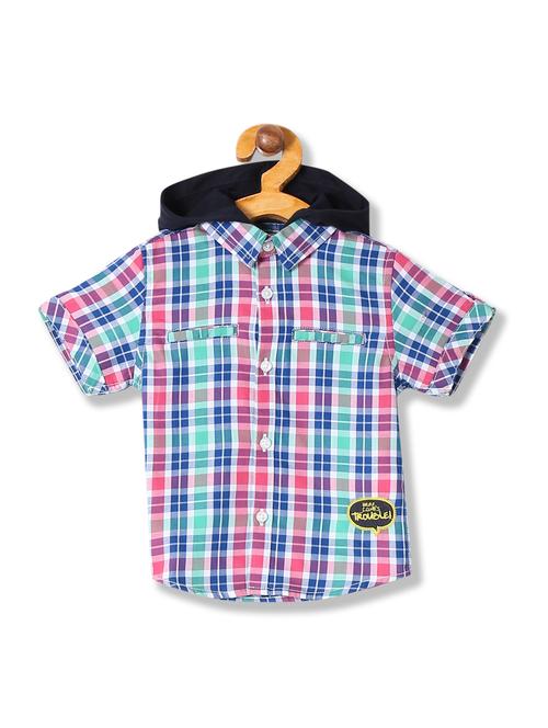 checkered hooded shirt - 18071093 - Very Small Image - 1