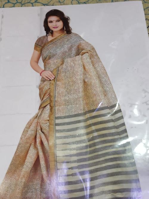 crimson cream saree - 18072166 - Very Small Image - 1