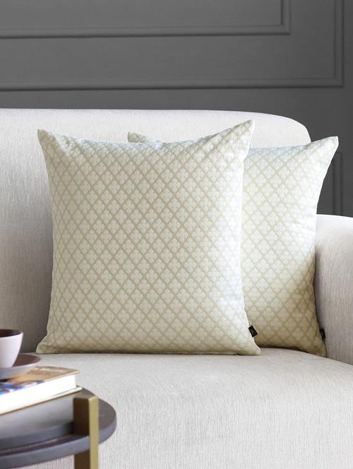 gm 16 x 16" jacquard abstract white cushion cover (set of 2) - 18072703 - Very Small Image - 1
