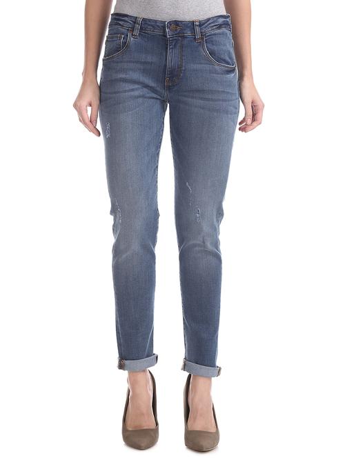 blue cotton blend jeans - 18073430 - Very Small Image - 1