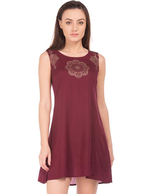 round neck flared dress - 18073438 - Very Small Image - 1