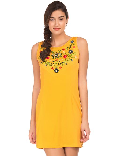 yellow polyester sheath dress - 18073453 - Very Small Image - 1