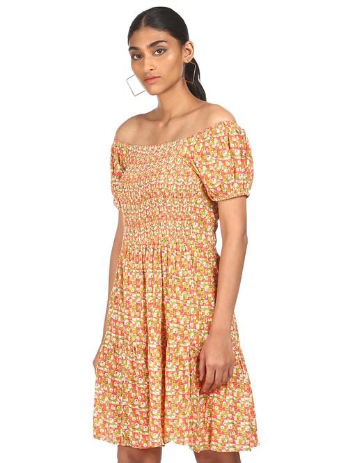 off shoulder printed dress - 18073549 - Very Small Image - 1