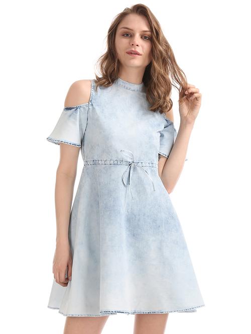 cold shoulder a-line dress - 18073573 - Very Small Image - 1