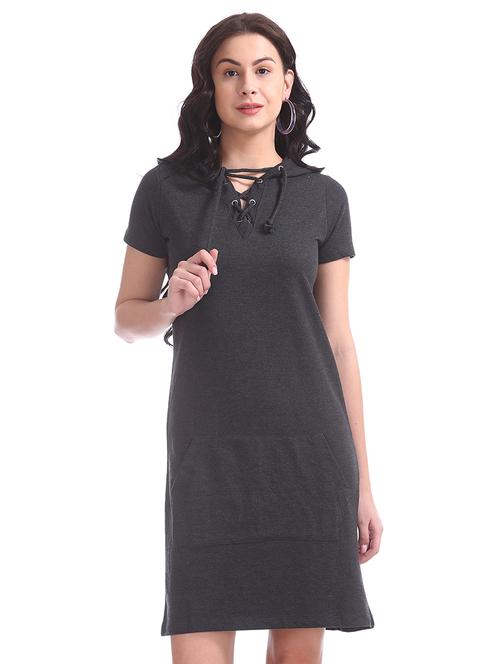 hooded neck bodycon dress - 18073584 - Very Small Image - 1
