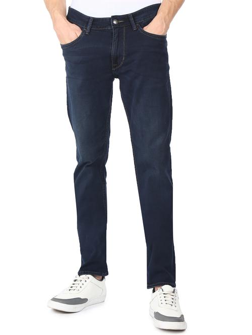 blue solid heavy washed jean - 18074586 - Very Small Image - 1