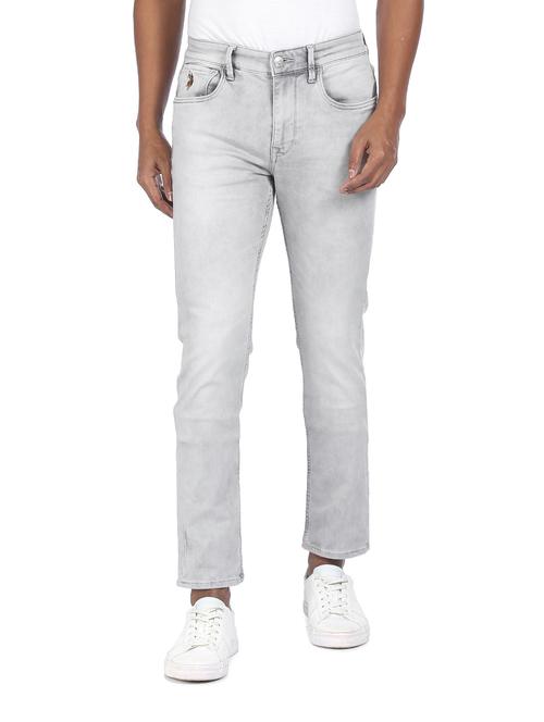 grey solid stone washed jean - 18074593 - Very Small Image - 1