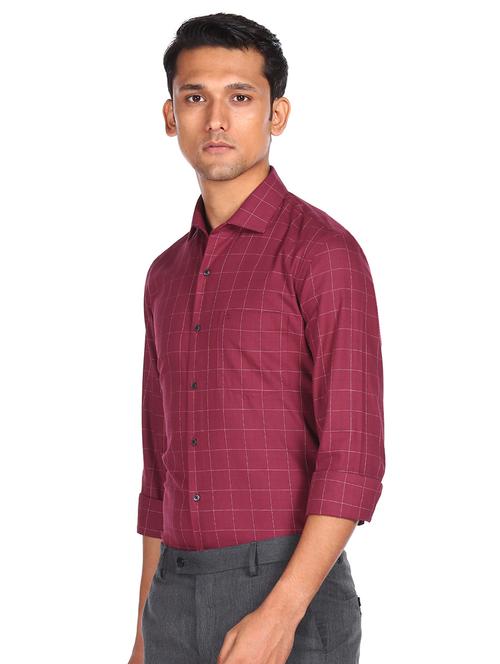 red cotton formal men's shirt - 18074881 - Very Small Image - 1