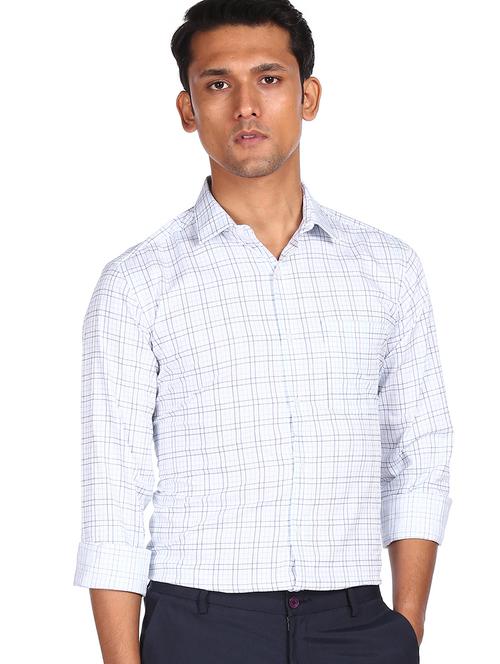 blue cotton formal men's shirt - 18074885 - Very Small Image - 1